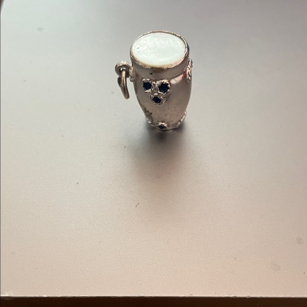 Silver Conga Drum Charm